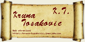 Kruna Tošaković vizit kartica